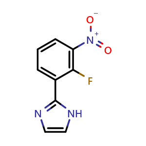 Chemical structure of 2-(2-Fluoro-3-nitrophenyl)-1H-imidazole , AChemBlock AD273438