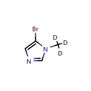 Chemical structure of 5-Bromo-1-methyl-d3-1H-imidazole , AChemBlock AD273446