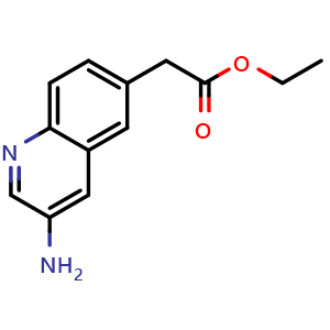Chemical structure of Ethyl 2-(3-aminoquinolin-6-yl)acetate , AChemBlock AD273449