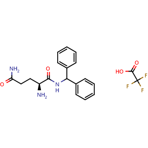 Chemical structure of (S)-2-Amino-N1-benzhydrylpentanediamide 2,2,2-trifluoroacetate , AChemBlock AD273478