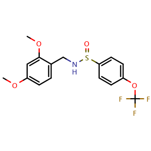 Chemical structure of N-(2,4-Dimethoxybenzyl)-4-(trifluoromethoxy)benzenesulfinamide , AChemBlock AD273484