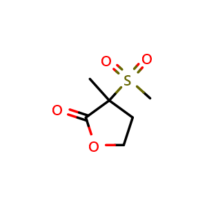 Chemical structure of 3-Methyl-3-(methylsulfonyl)dihydrofuran-2(3H)-one , CAS 2993486-58-9, AChemBlock AD273516