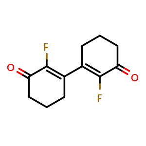 Chemical structure of 2,2'-Difluoro-[1,1'-bi(cyclohexane)]-1,1'-diene-3,3'-dione , AChemBlock AD273521