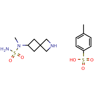 Chemical structure of N-methyl-N-(2-azaspiro[3.3]heptan-6-yl)sulfamamide 4-methylbenzenesulfonic acid , AChemBlock AD273551
