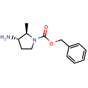 Chemical structure of (2R,3S)-benzyl 3-amino-2-methylpyrrolidine-1-carboxylate , AChemBlock AD273556