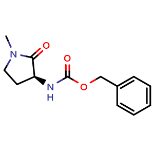 Chemical structure of (S)-benzyl 1-methyl-2-oxopyrrolidin-3-ylcarbamate , AChemBlock AD273558