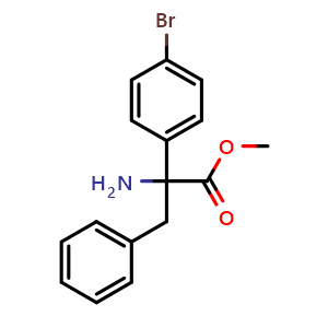 Chemical structure of Methyl 2-amino-2-(4-bromophenyl)-3-phenylpropanoate , AChemBlock AD273565