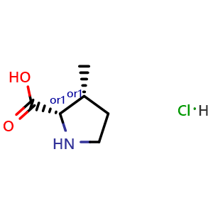 Chemical structure of cis-3-Methyl-pyrrolidine-2-carboxylic acid hydrochloride , AChemBlock AD273566