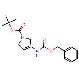 Chemical structure of tert-Butyl 3-((benzyloxycarbonyl)amino)-2H-pyrrole-1(5H)-carboxylate , AChemBlock AD273570