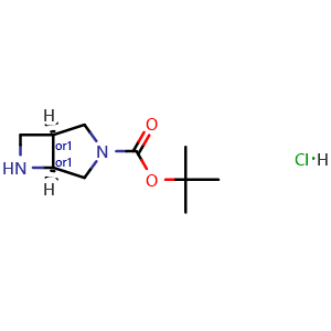 Chemical structure of Cis-3-Boc-3,6-diaza-bicyclo[3.2.0]heptane hydrochloride , AChemBlock AD273571