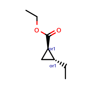 Chemical structure of trans-ethyl 2-ethylcyclopropanecarboxylate , AChemBlock AD273572