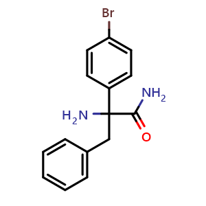 Chemical structure of 2-Amino-2-(4-bromophenyl)-3-phenylpropanamide , AChemBlock AD273578
