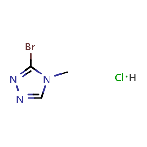 Chemical structure of 3-bromo-4-methyl-4H-1,2,4-triazole hydrochloride , AChemBlock AD273583