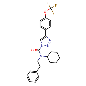 Chemical structure of N-cyclohexyl-N-(2-phenylethyl)-4-[4-(trifluoromethoxy)phenyl]-1H-1,2,3-Triazole-1-carboxamide , AChemBlock AD273585