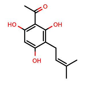 Chemical structure of 2,4,6-Trihydroxy-3-prenylacetophenone , CAS 27364-71-2, AChemBlock AD273603