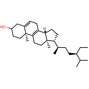 Chemical structure of Stigmasta-5,8-dien-3-ol , CAS 570-72-9, AChemBlock AD273643