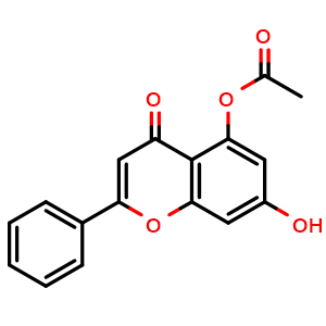 Chemical structure of 5-Acetoxy-7-hydroxyflavone , CAS 132351-58-7, AChemBlock AD273676