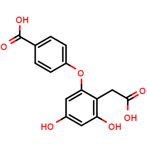 4-(2-(Carboxymethyl)-3,5-dihydroxyphenoxy)benzoic acid