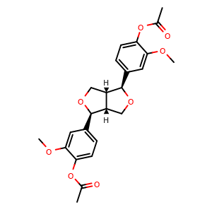 Chemical structure of (+)-Pinoresinol diacetate , CAS 32971-25-8, AChemBlock AD273681