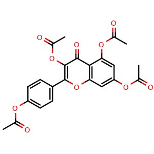 Chemical structure of Kaempferol tetraacetate , CAS 16274-11-6, AChemBlock AD273699