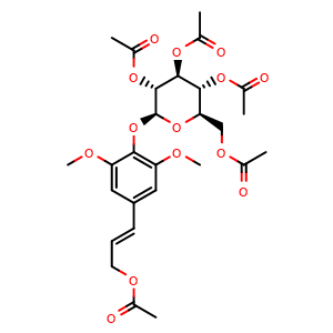 Chemical structure of Syringin pentaacetate , CAS 92233-55-1, AChemBlock AD273709