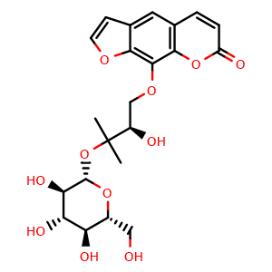 Chemical structure of Heraclenol 3'-O-glucoside , CAS 32207-10-6, AChemBlock AD273728