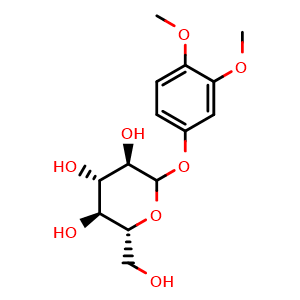 Chemical structure of 3,4-Dimethoxyphenyl glucoside , CAS 84812-00-0, AChemBlock AD273737
