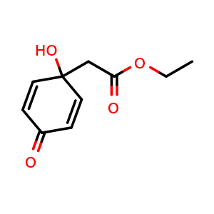 Chemical structure of Ethyl (1-hydroxy-4-oxocyclohexa-2,5-dien-1-yl)acetate , CAS 60263-06-1, AChemBlock AD273765
