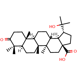 Chemical structure of 20-Hydroxy-3-oxolupan-28-oic acid , CAS 93372-87-3, AChemBlock AD273778