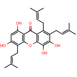 Chemical structure of Isogarciniaxanthone E , CAS 659747-28-1, AChemBlock AD273781