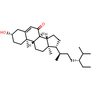 Chemical structure of 3beta-Hydroxystigmast-5-en-7-one , CAS 2034-74-4, AChemBlock AD273787