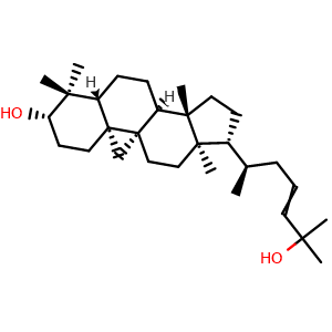 Chemical structure of Cycloart-23-ene-3beta,25-diol , CAS 14599-48-5, AChemBlock AD273794