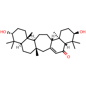 Chemical structure of 3alpha,21beta-Dihydroxy-C(14a)-homo-27-norgammaceran-14-en-16-one , CAS 24513-51-7, AChemBlock AD273827