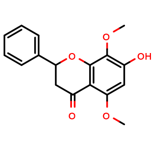 Chemical structure of 7-Hydroxy-5,8-dimethoxyflavanone , CAS 54377-24-1, AChemBlock AD273854