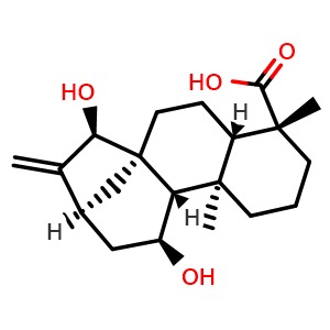 Chemical structure of Ent-11alpha,15alpha-Dihydroxykaur-16-en-19-oic acid , CAS 57719-76-3, AChemBlock AD273867