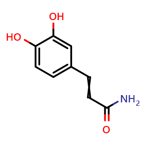 Chemical structure of 3,4-Dihydroxycinnamamide , CAS 1202-41-1, AChemBlock AD273889