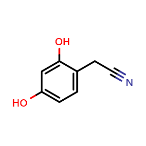 Chemical structure of (2,4-Dihydroxyphenyl)acetonitrile , CAS 57576-34-8, AChemBlock AD273894