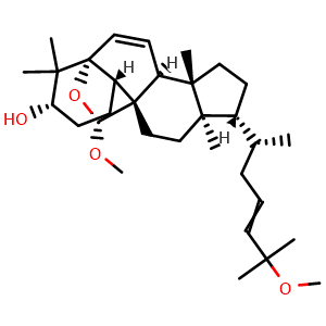 Chemical structure of 5,19-Epoxy-19,25-dimethoxycucurbita-6,23-dien-3-ol , CAS 85372-72-1, AChemBlock AD273896