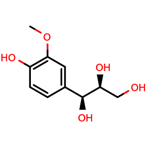 Chemical structure of threo-Guaiacylglycerol , CAS 27391-16-8, AChemBlock AD273905