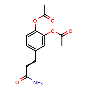 Chemical structure of 3,4-Diacetoxycinnamamide , CAS 129488-34-2, AChemBlock AD273921
