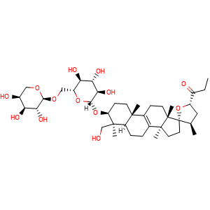 Chemical structure of Scillascilloside B 1 , CAS 2023822-41-3, AChemBlock AD273944