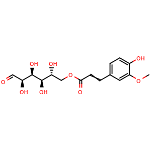 Chemical structure of 6-O-Feruloylglucose , CAS 137887-25-3, AChemBlock AD273945