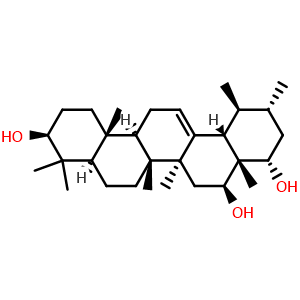 Chemical structure of Urs-12-ene-3beta,16beta,22alpha-triol , CAS 1242085-06-8, AChemBlock AD273956