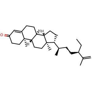 Chemical structure of Stigmasta-4,22,25-trien-3-one , CAS 848669-09-0, AChemBlock AD273964