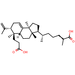 Chemical structure of 3,4-Secotirucalla-4(28),7,24-triene-3,26-dioic acid , CAS 159623-48-0, AChemBlock AD273965