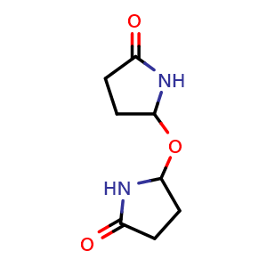 Chemical structure of 5,5'-Oxybis(pyrrolidin-2-one) , CAS 73123-79-2, AChemBlock AD273970