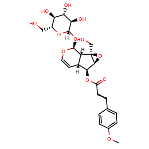Chemical structure of 6-O-p-Methoxycinnamoylcatalpol , CAS 121710-02-9, AChemBlock AD273977