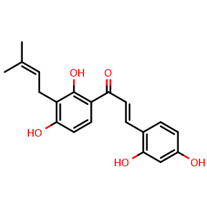 Chemical structure of Morachalcone A , CAS 76472-88-3, AChemBlock AD273983
