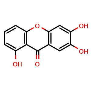 Chemical structure of 1,6,7-Trihydroxyxanthone , CAS 25577-04-2, AChemBlock AD274001