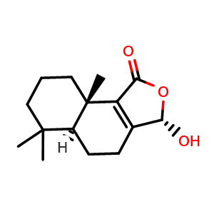 Chemical structure of 12-Hydroxyisodrimenin , CAS 218780-16-6, AChemBlock AD274005